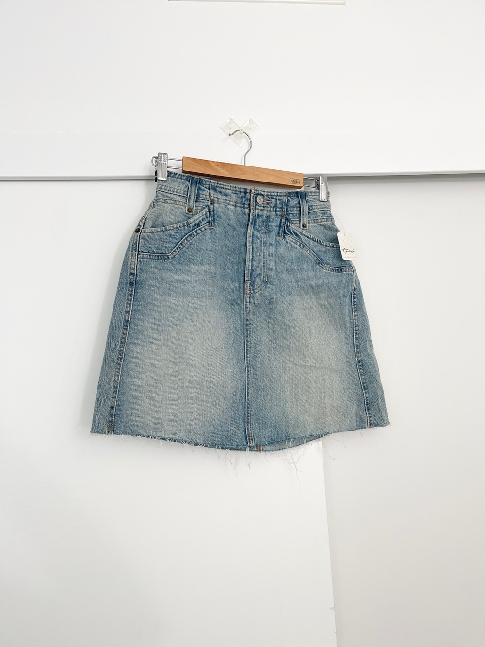 NWT Free People Suzy Denim Midi Skirt Size 25